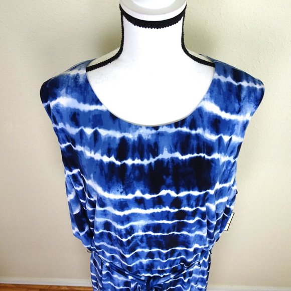 Jessica Howard Blue Tie-Dye Midi Dress - Picture 3 of 9